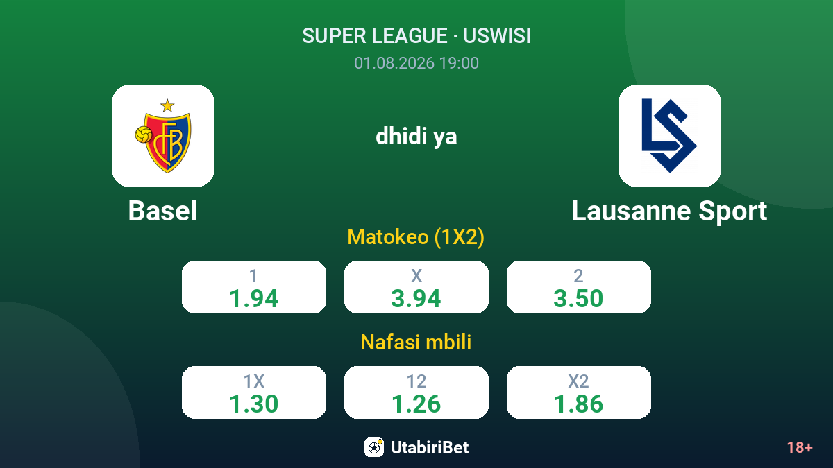 Basel dhidi ya Lausanne Sport — odds