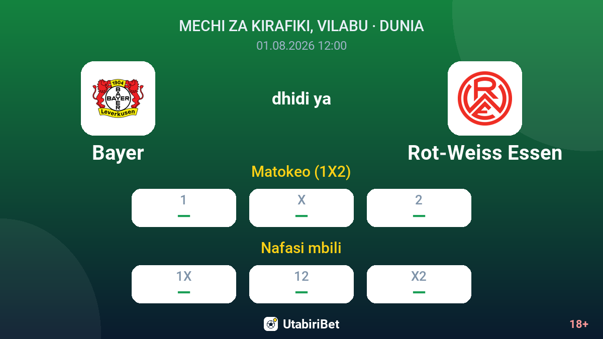 Bayer dhidi ya Rot-Weiss Essen — odds