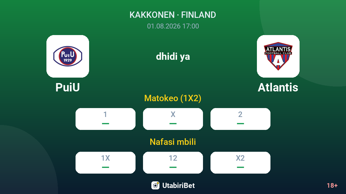 PuiU dhidi ya Atlantis — odds