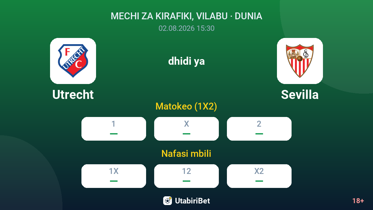Utrecht dhidi ya Sevilla — odds