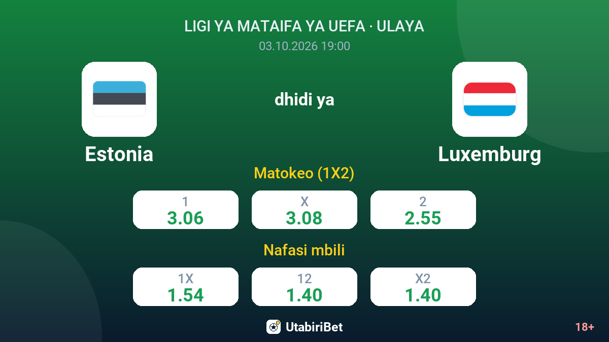 Estonia vs Luxemburg — odds