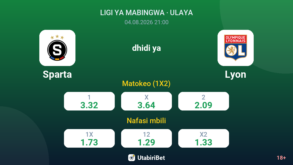 Sparta dhidi ya Lyon — odds