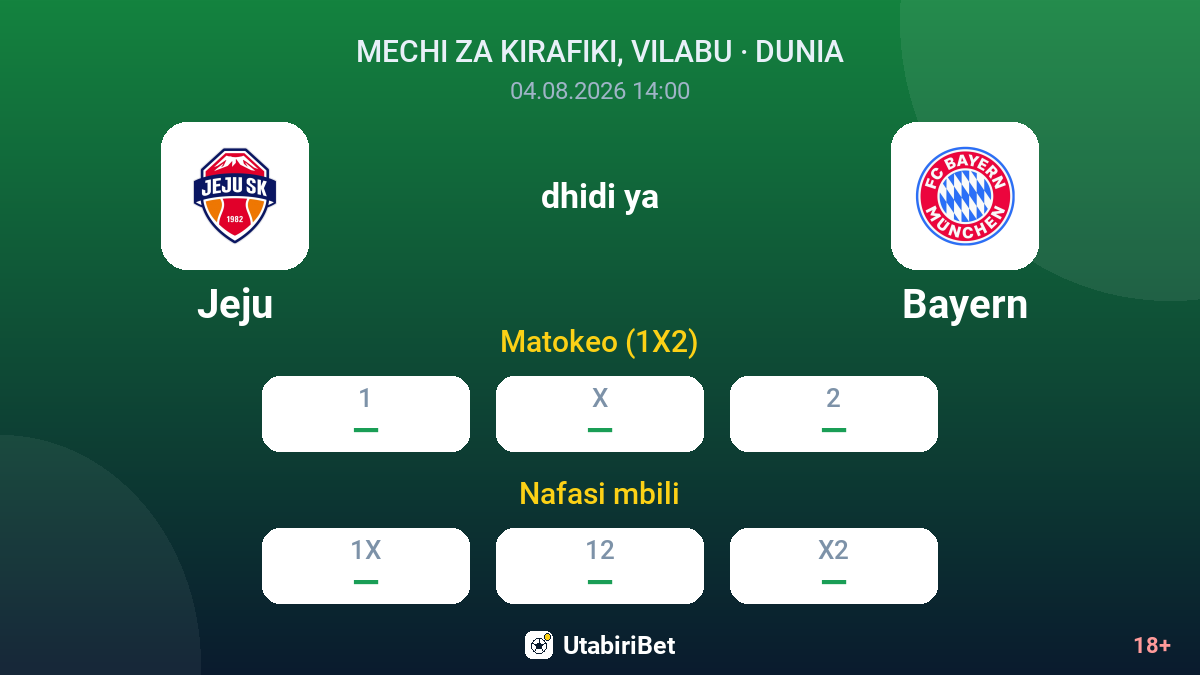 Jeju dhidi ya Bayern — odds