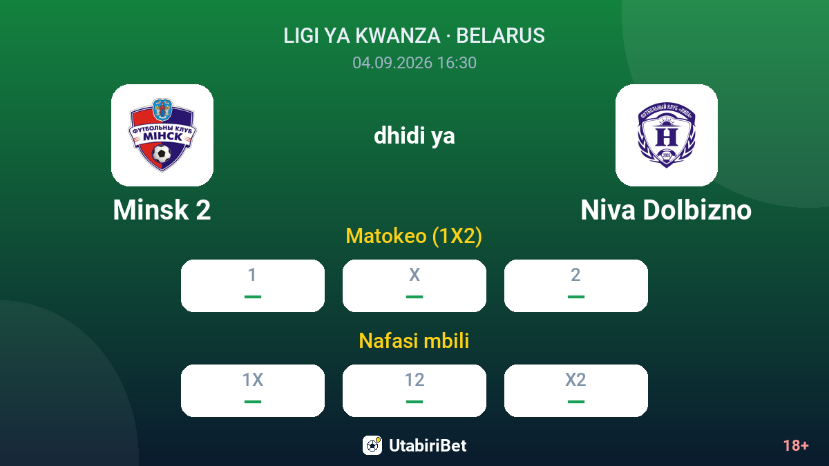 Minsk 2 vs Niva Dolbizno — odds