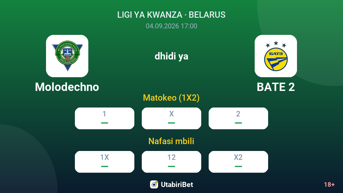 Molodechno vs BATE 2 — odds
