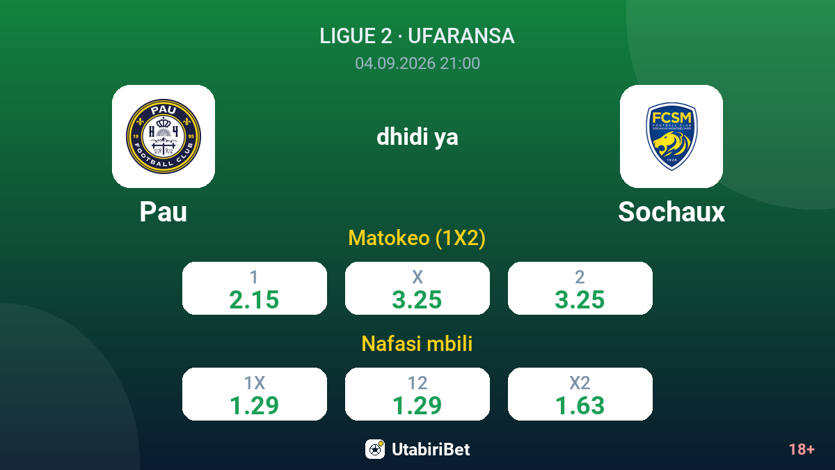 Pau vs Sochaux — odds