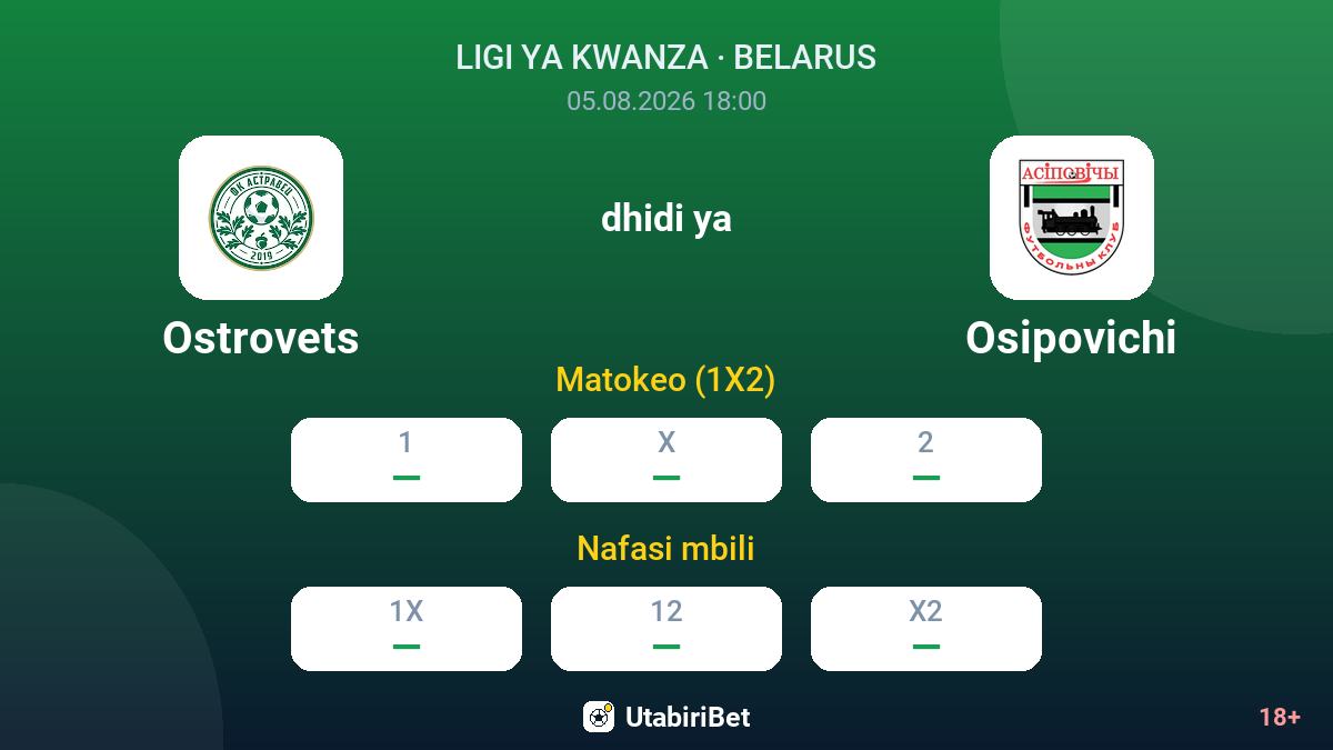 Ostrovets dhidi ya Osipovichi — odds