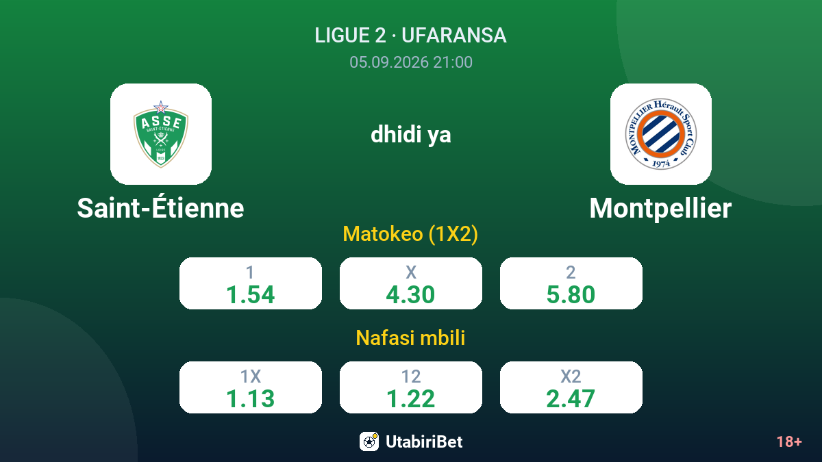 Saint-Étienne vs Montpellier — odds