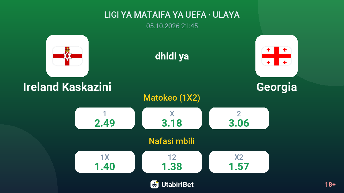 Ireland Kaskazini vs Georgia — odds