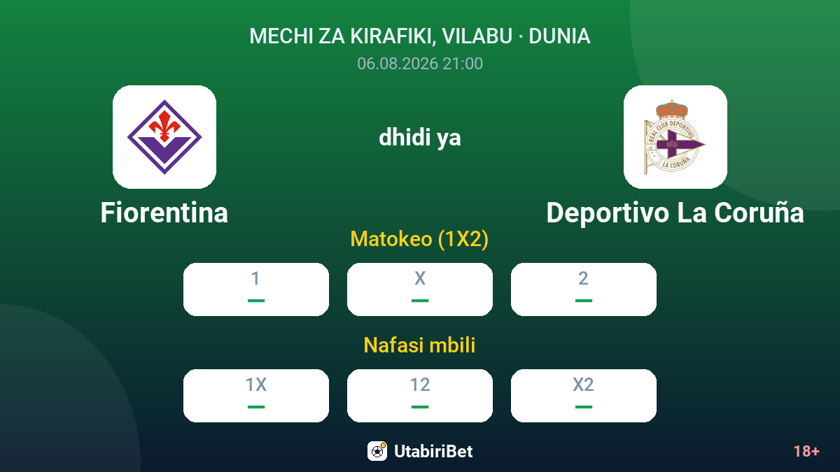 Fiorentina dhidi ya Deportivo La Coruña — odds