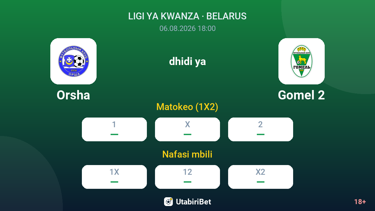 Orsha dhidi ya Gomel 2 — odds