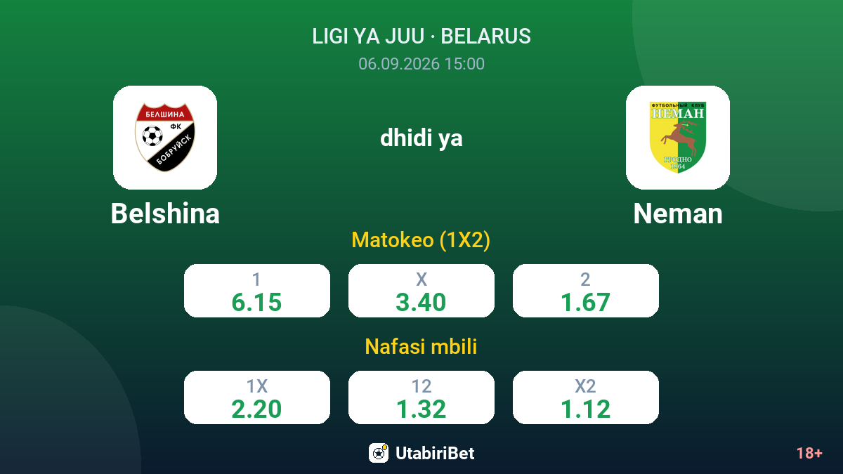 Belshina vs Neman — odds