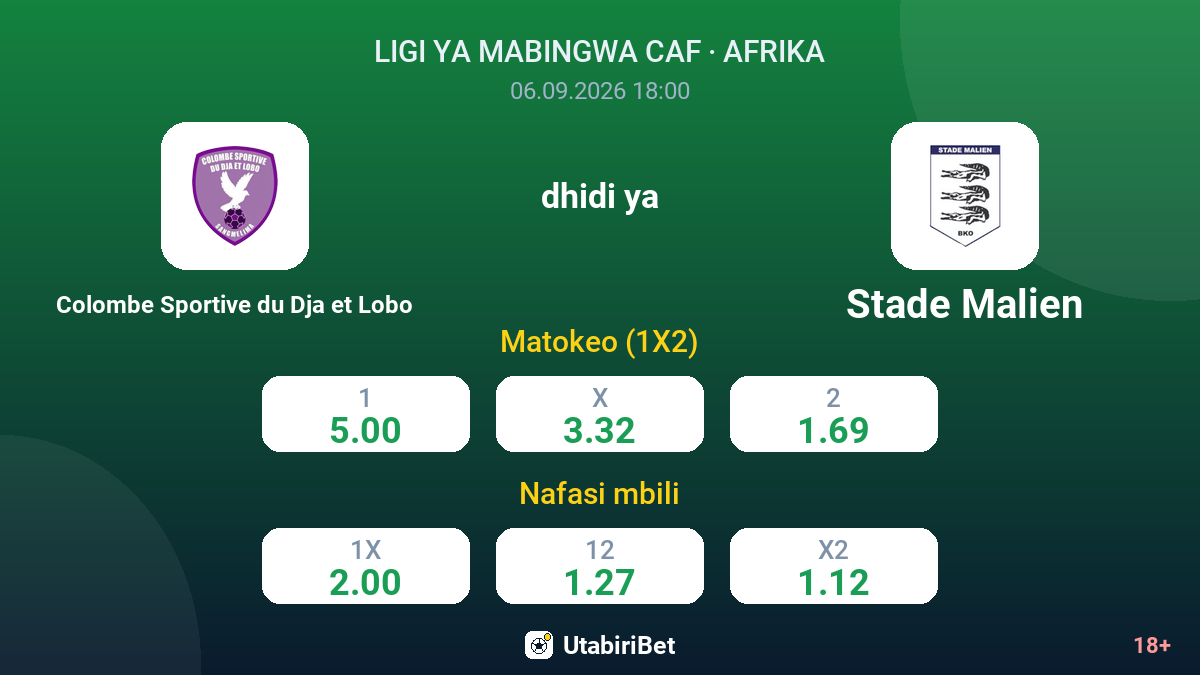 Colombe Sportive du Dja et Lobo vs Stade Malien — odds