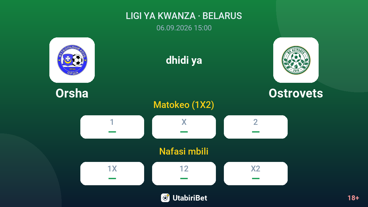Orsha vs Ostrovets — odds
