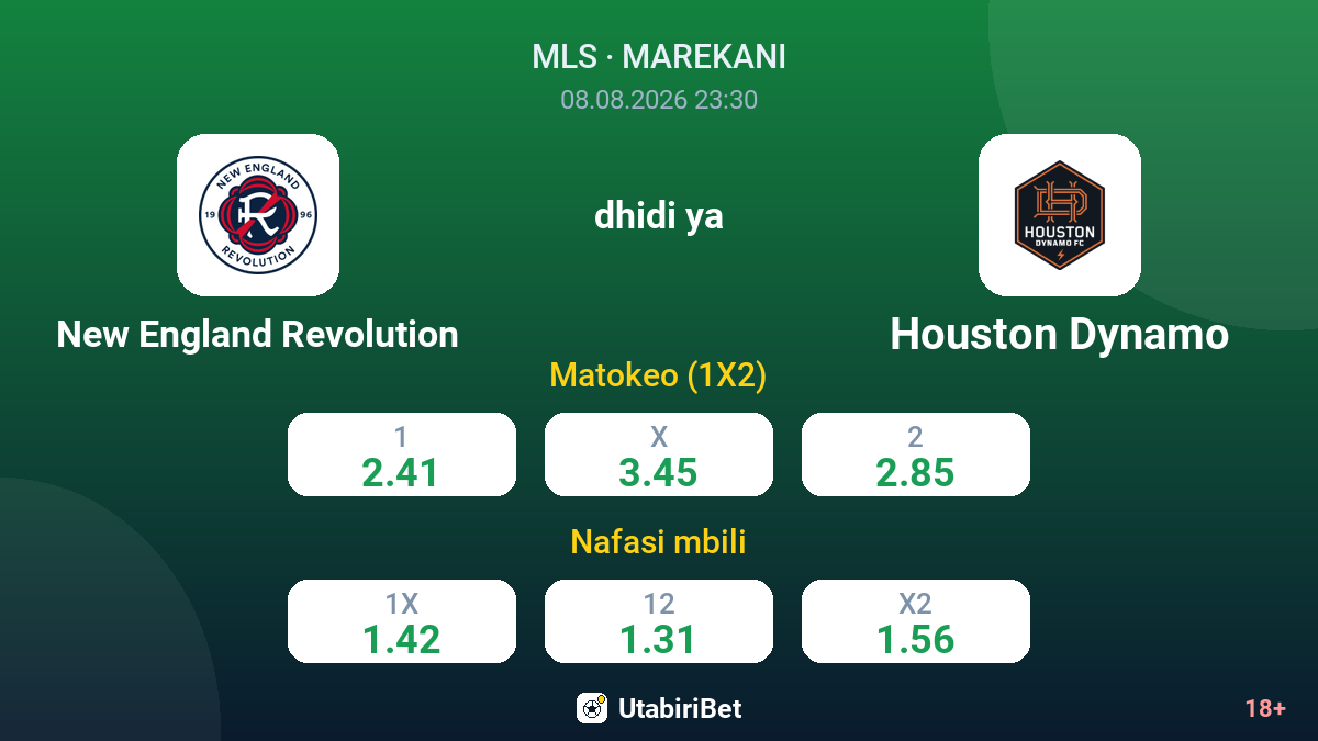 New England Revolution vs Houston Dynamo — odds