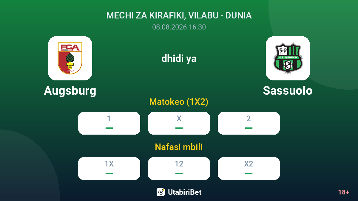 Augsburg vs Sassuolo — odds