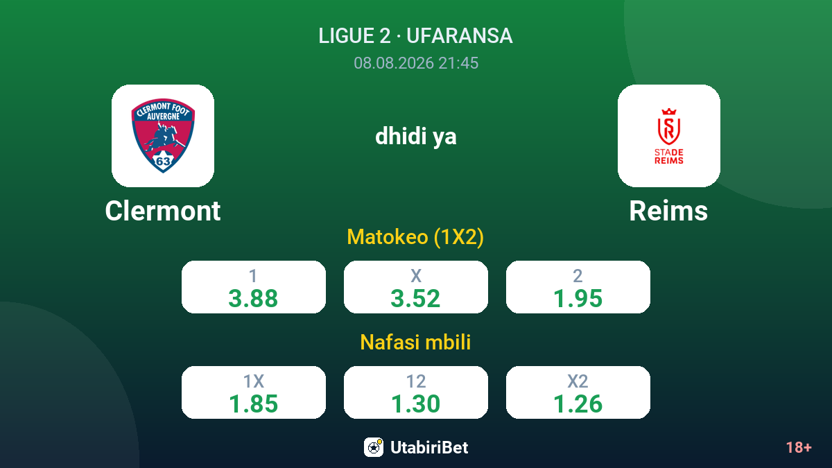 Clermont vs Reims — odds
