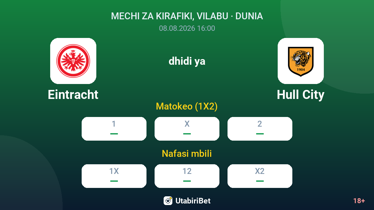 Eintracht vs Hull City — odds