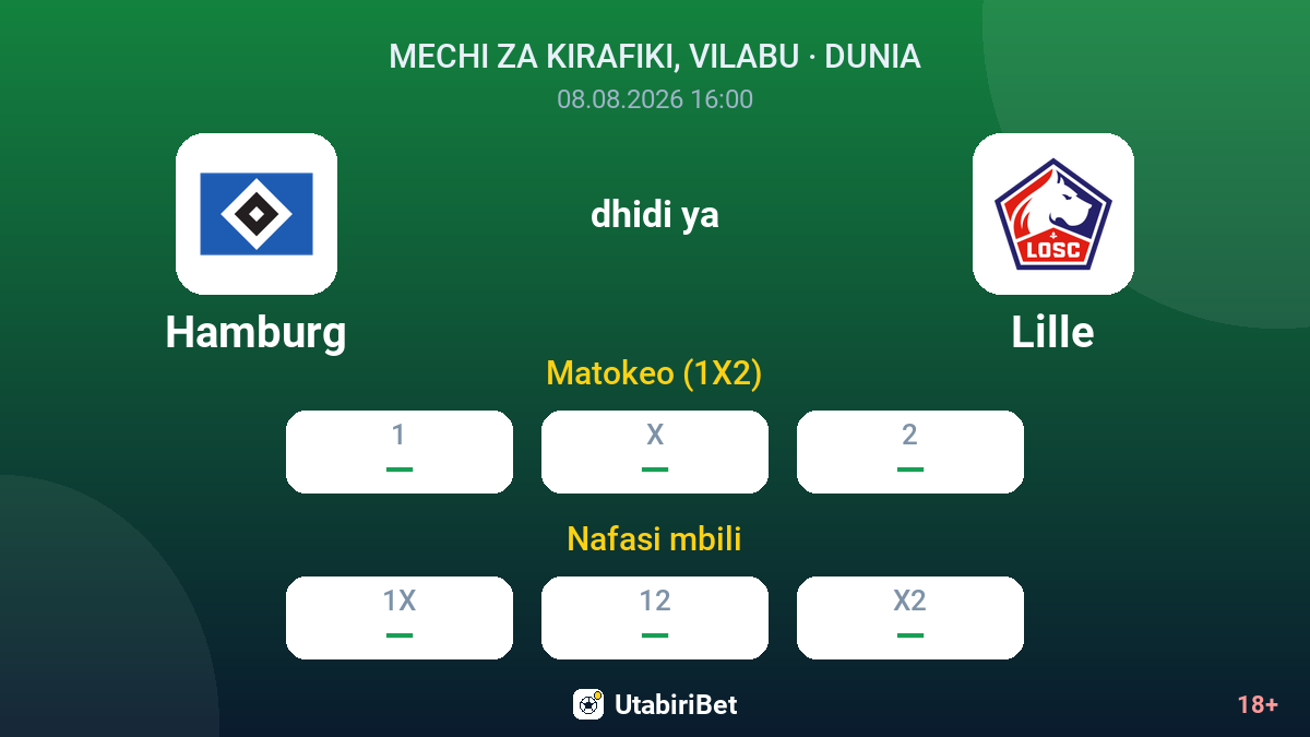 Hamburg vs Lille — odds