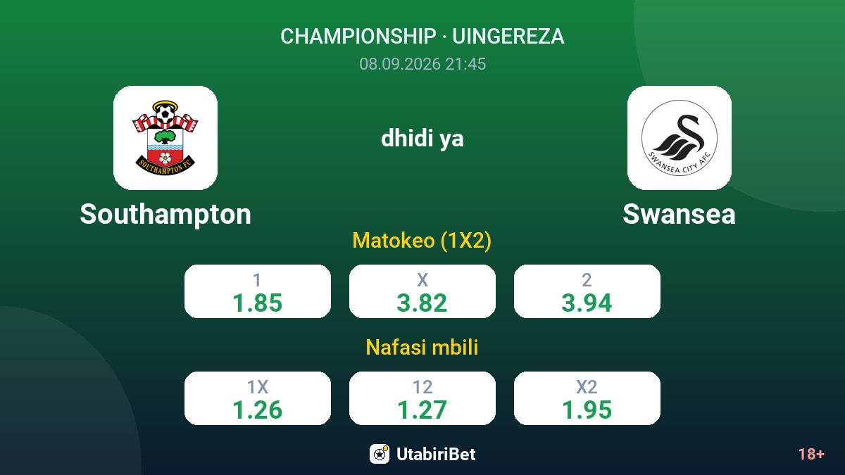 Southampton vs Swansea — odds