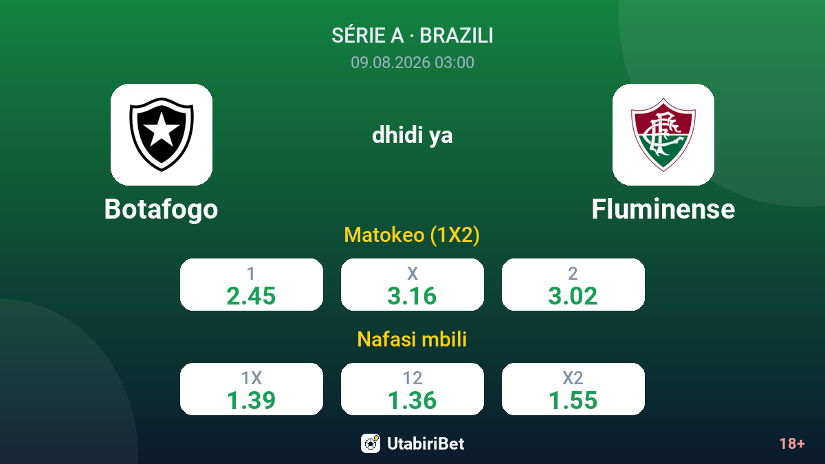 Botafogo vs Fluminense — odds