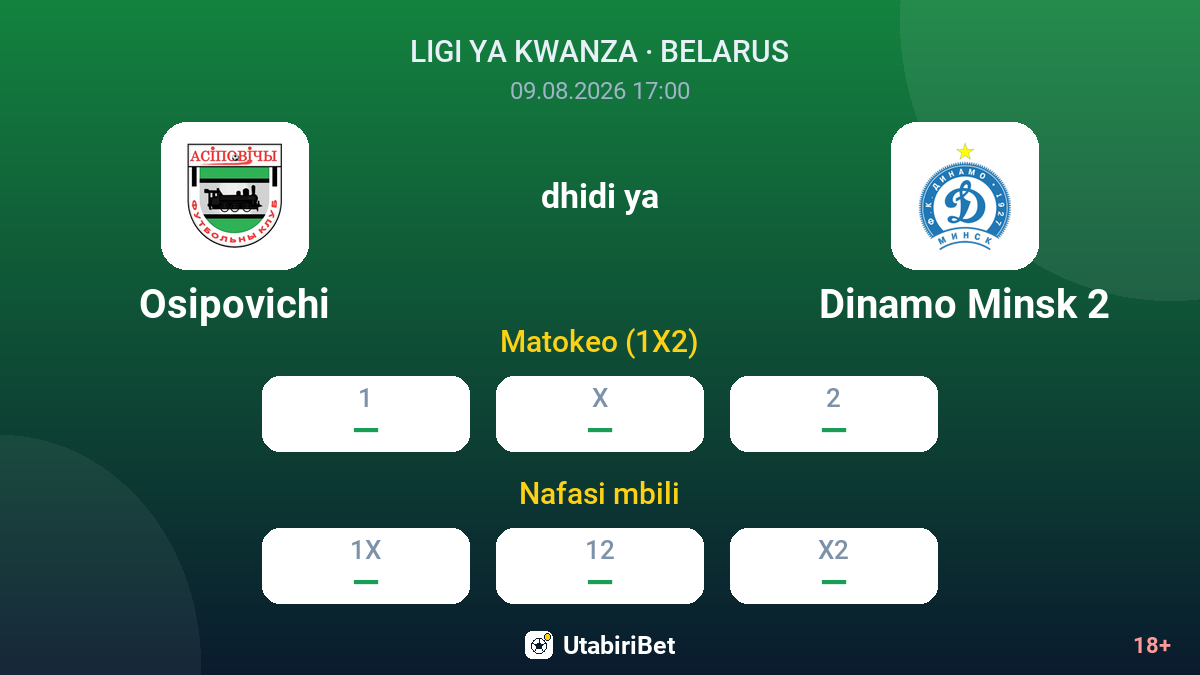 Osipovichi vs Dinamo Minsk 2 — odds