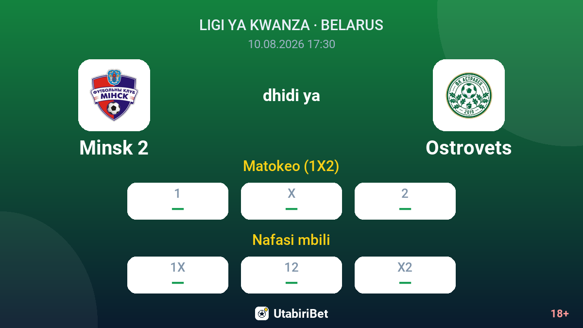 Minsk 2 vs Ostrovets — odds