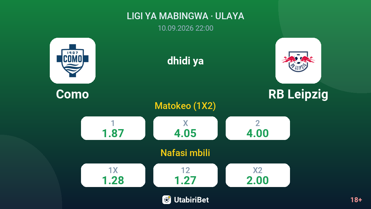 Como vs RB Leipzig — odds