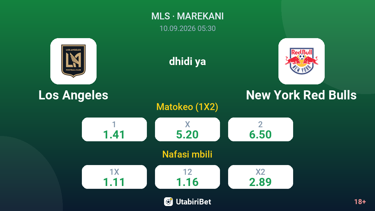 Los Angeles vs New York Red Bulls — odds