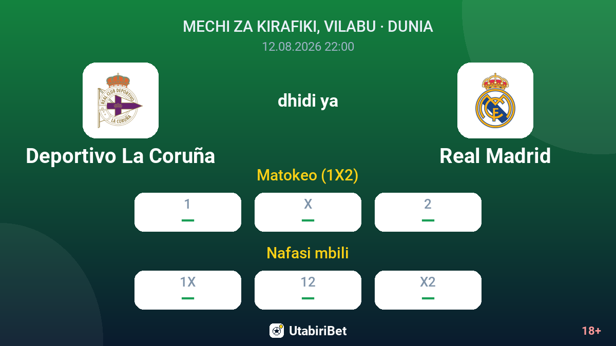 Deportivo La Coruña vs Real Madrid — odds