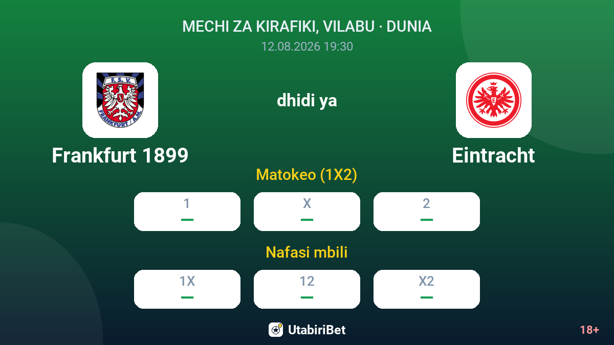 Frankfurt 1899 vs Eintracht — odds