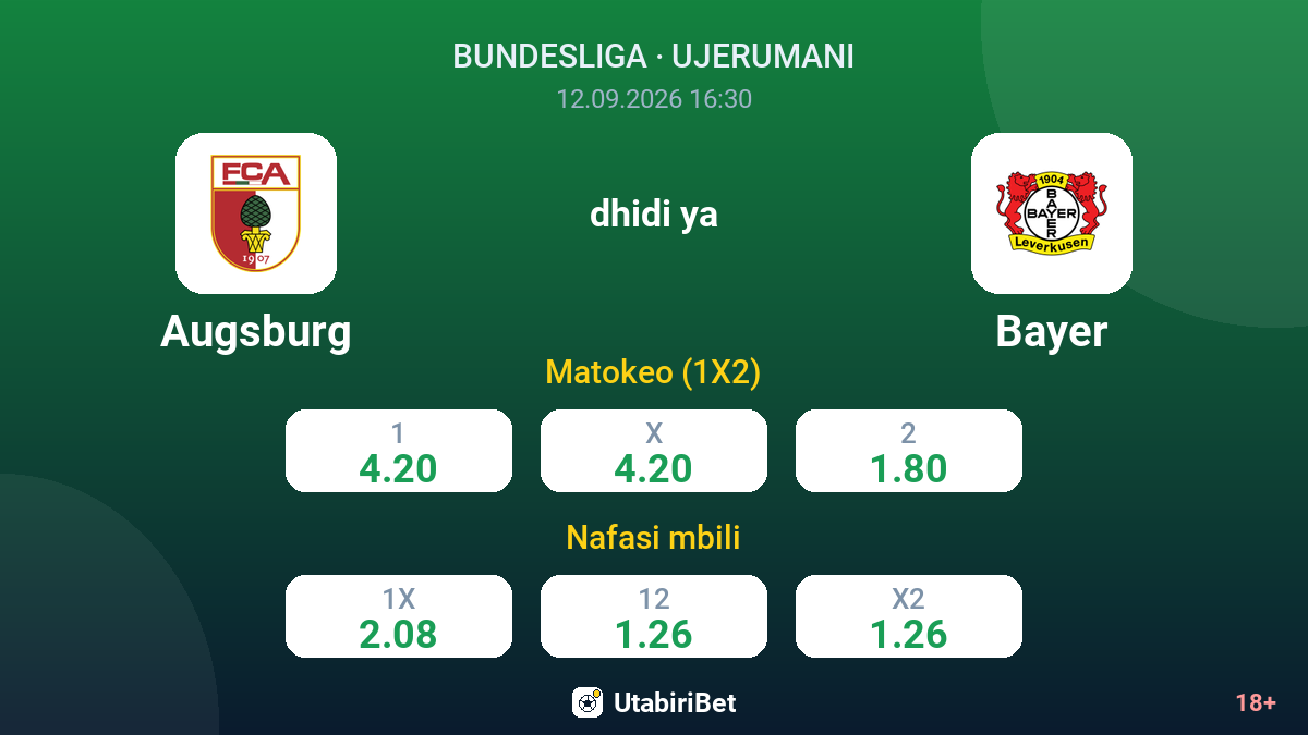 Augsburg vs Bayer — odds
