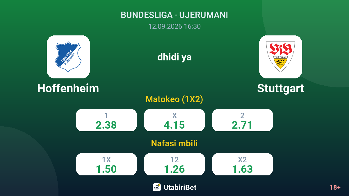 Hoffenheim vs Stuttgart — odds