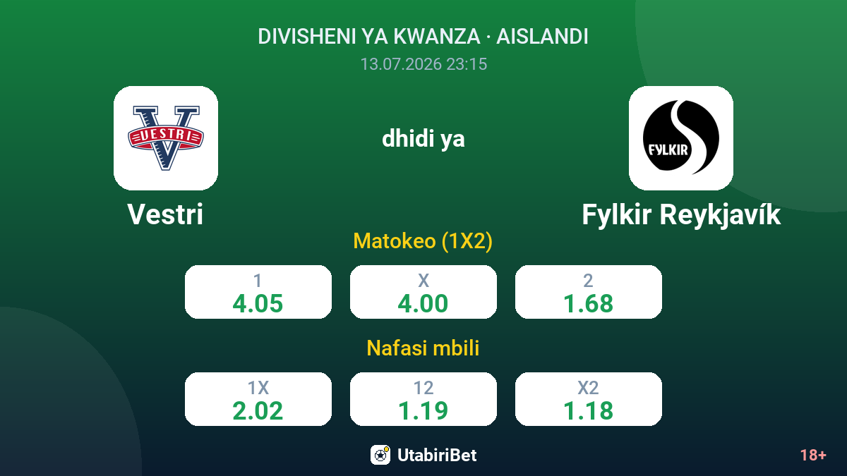 Vestri dhidi ya Fylkir Reykjavík — odds