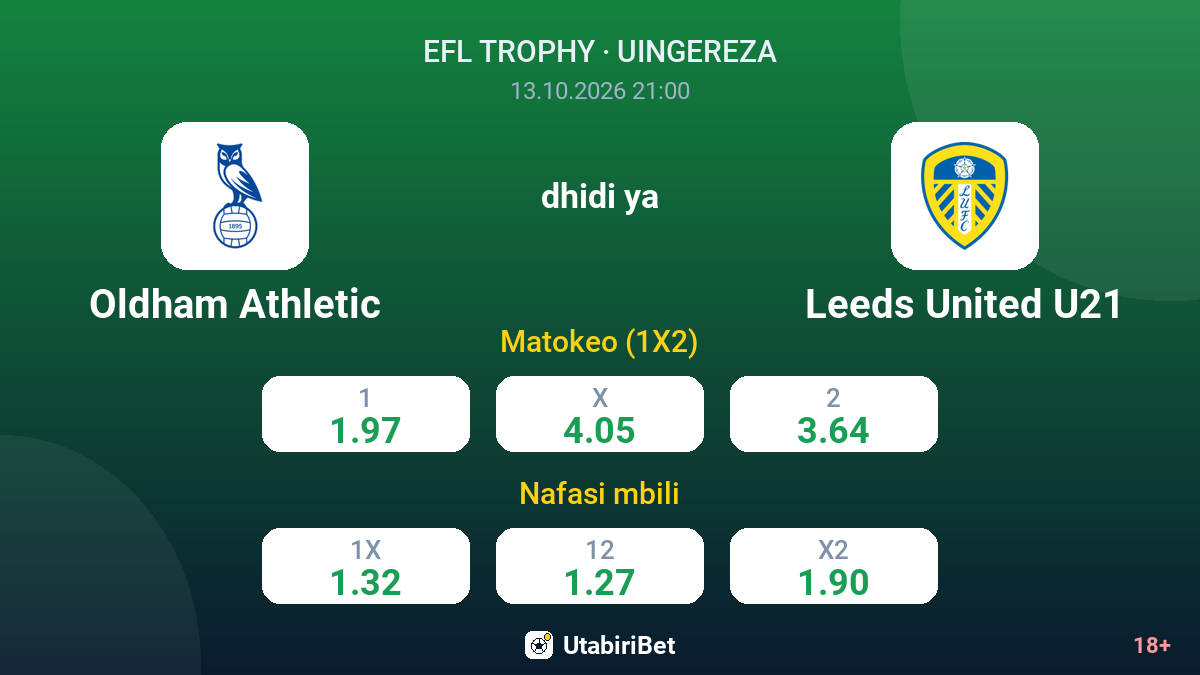 Oldham Athletic vs Leeds United U21 — odds