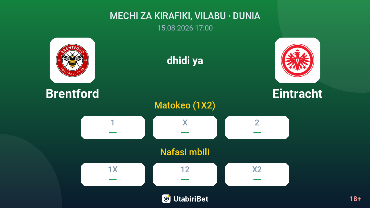 Brentford vs Eintracht — odds