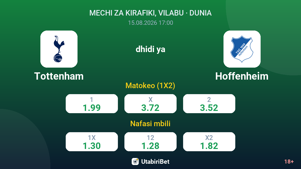 Tottenham vs Hoffenheim — odds