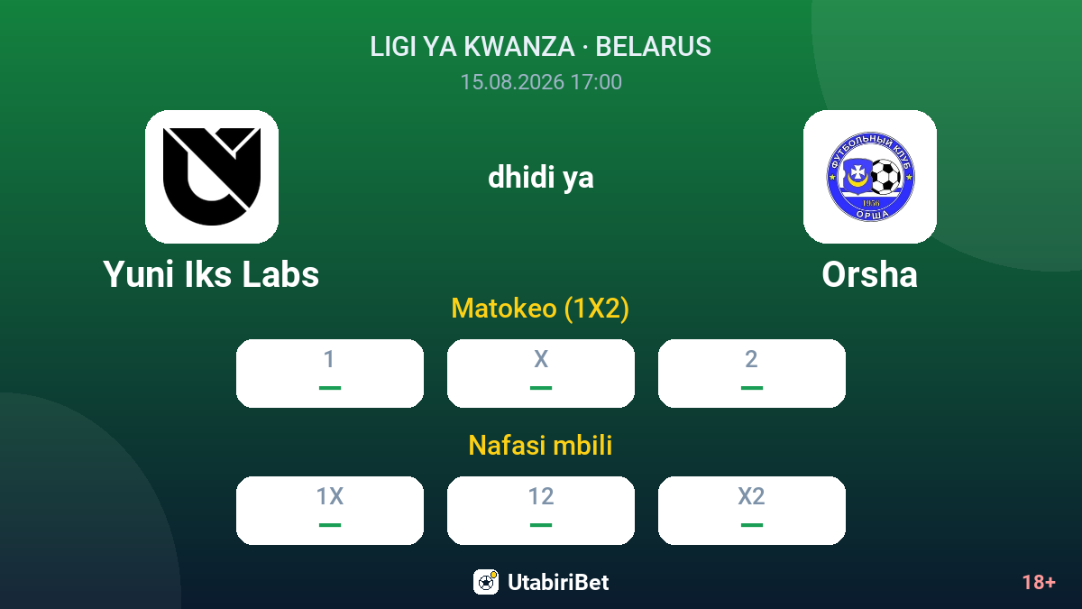 Yuni Iks Labs vs Orsha — odds