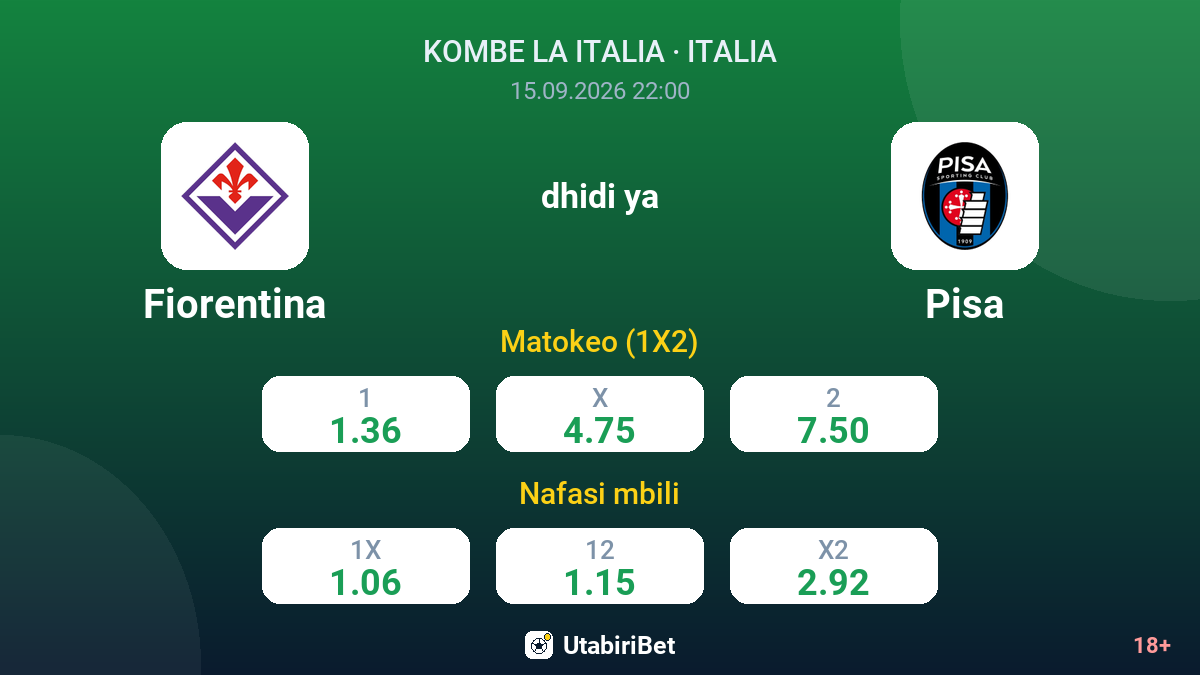 Fiorentina vs Pisa — odds