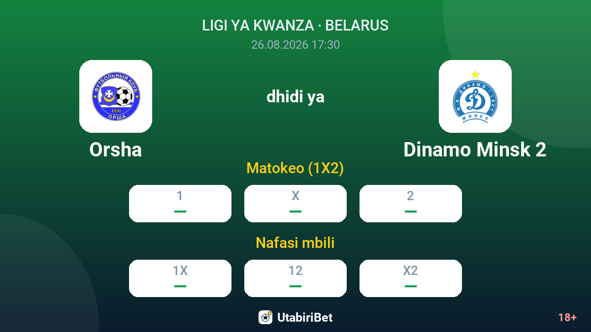 Orsha vs Dinamo Minsk 2 — odds