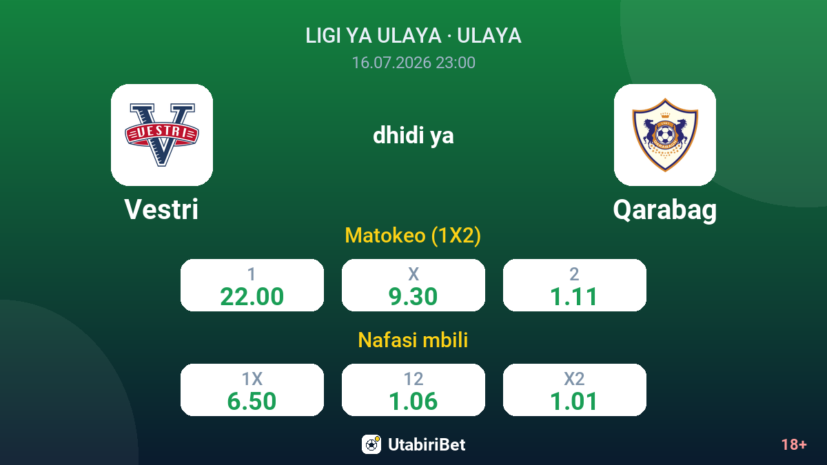 Vestri dhidi ya Qarabag — odds