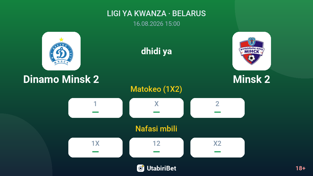 Dinamo Minsk 2 vs Minsk 2 — odds