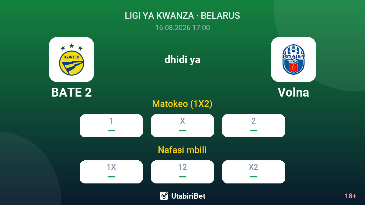 BATE 2 vs Volna — odds
