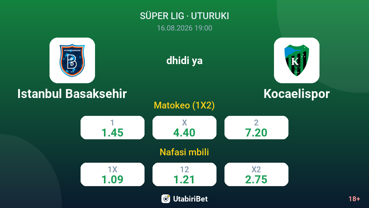 Istanbul Basaksehir vs Kocaelispor — odds