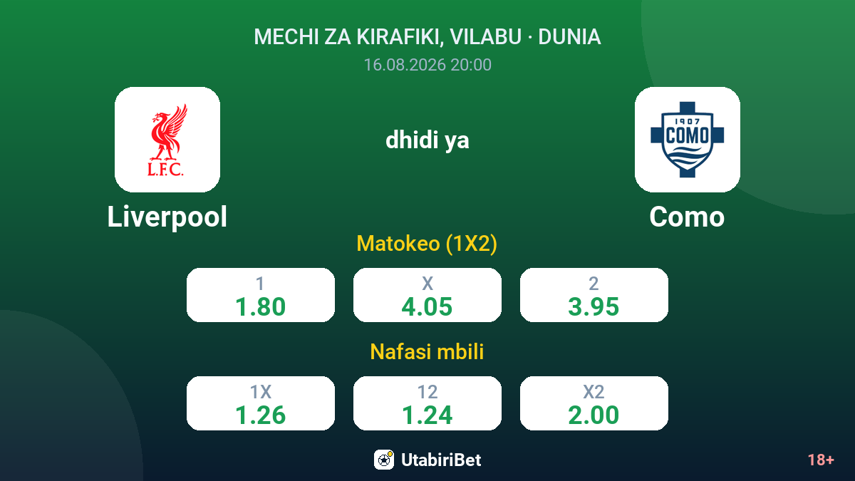 Liverpool vs Como — odds