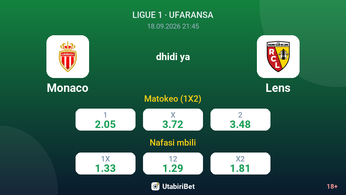 Monaco vs Lens — odds