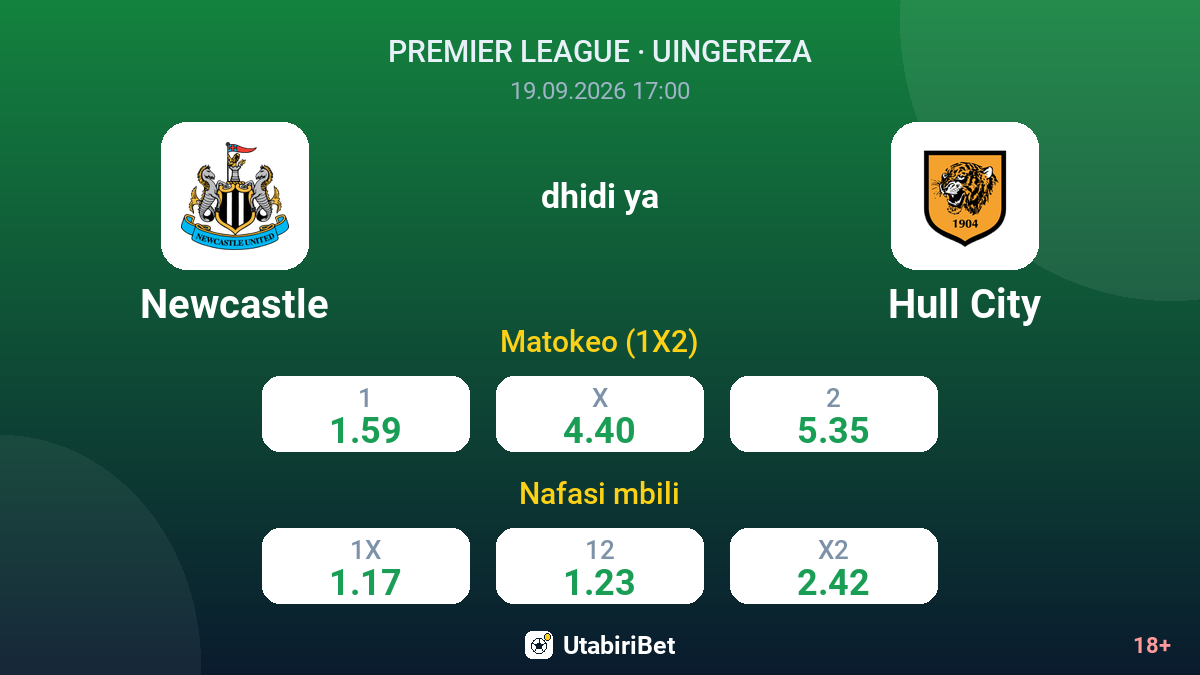 Newcastle vs Hull City — odds