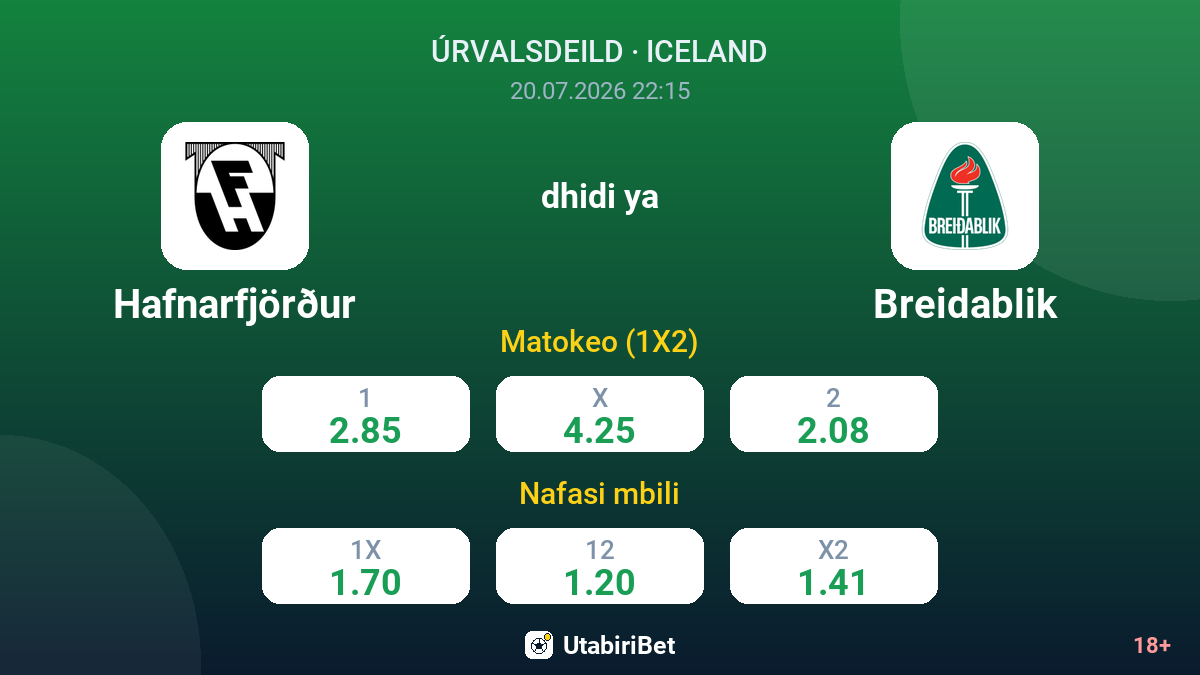 Hafnarfjörður dhidi ya Breidablik — odds