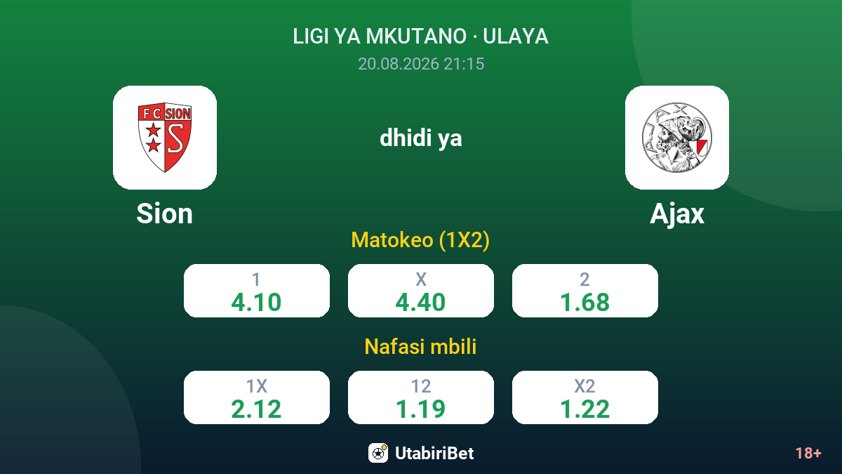 Sion vs Ajax — odds
