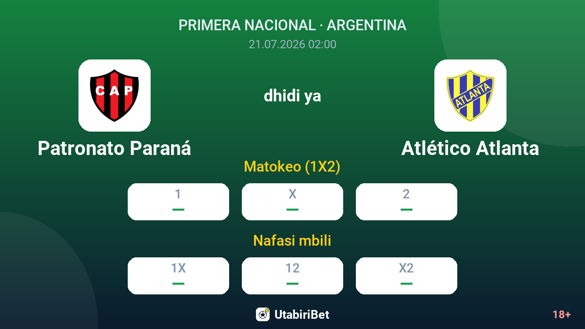 Patronato Paraná dhidi ya Atlético Atlanta — odds